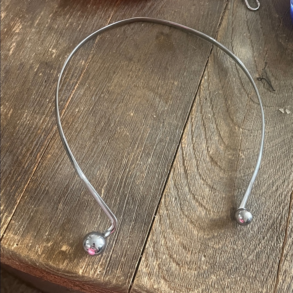 Silver Interlocking Ball Statement Necklace - image 2